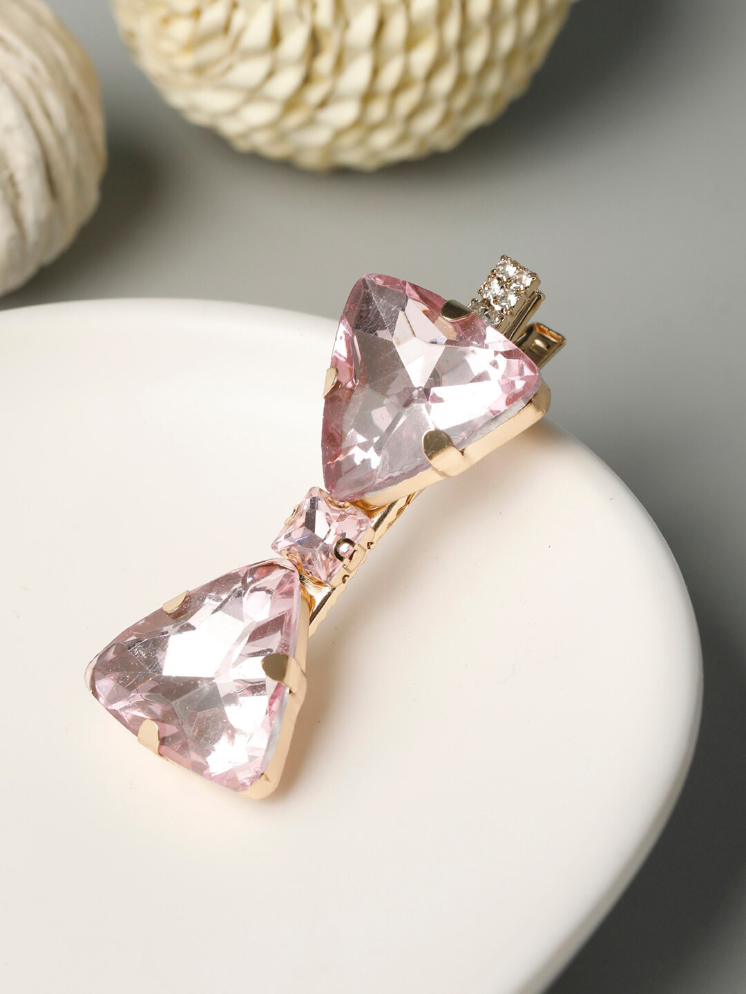 Buy Priyaasi Women Gold Toned & Pink Alligator Hair Clip Hair