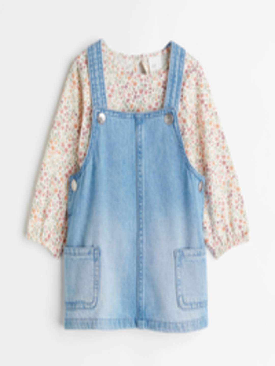 Buy H&M Girls White & Blue 2 Piece Set - Dresses for Girls 17611502 ...