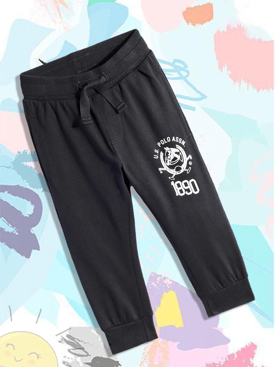 POLO PRINT BLACK BOYS SUMMER JOGGER SET - WHITE/BLACK