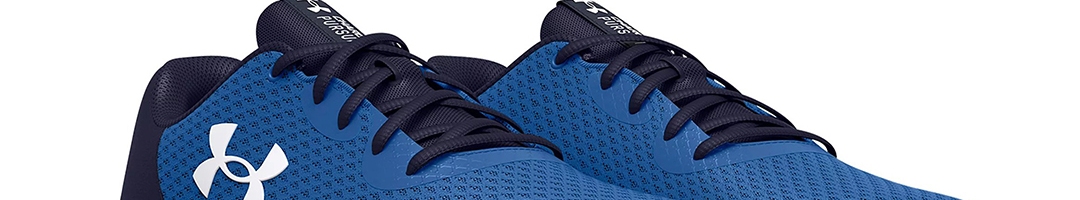 Buy UNDER ARMOUR Men Blue Woven Design UA Charged Pursuit 3 Running ...