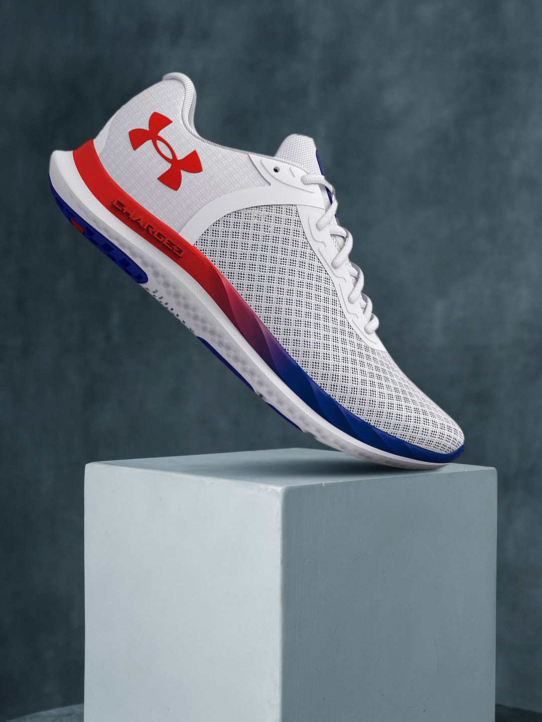 Buy UNDER ARMOUR Men White Woven Design UA Charged Breeze Running Shoes