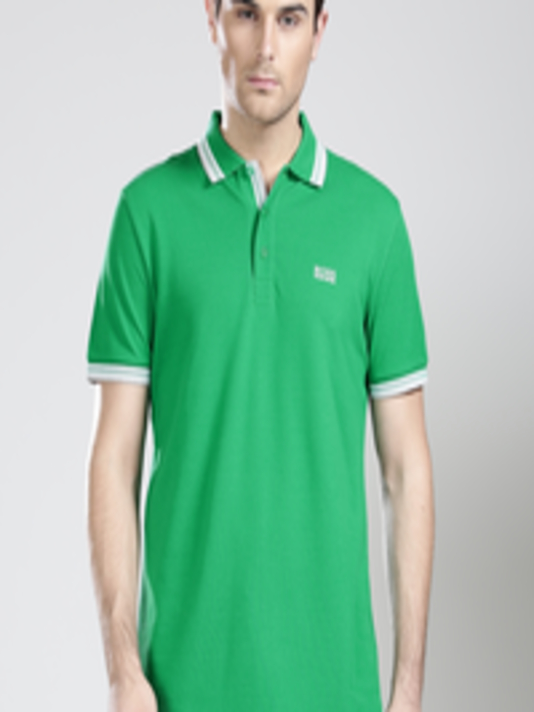 Buy BOSS Green Men Green Paddy Solid Polo Pure Cotton T Shirt - Tshirts ...