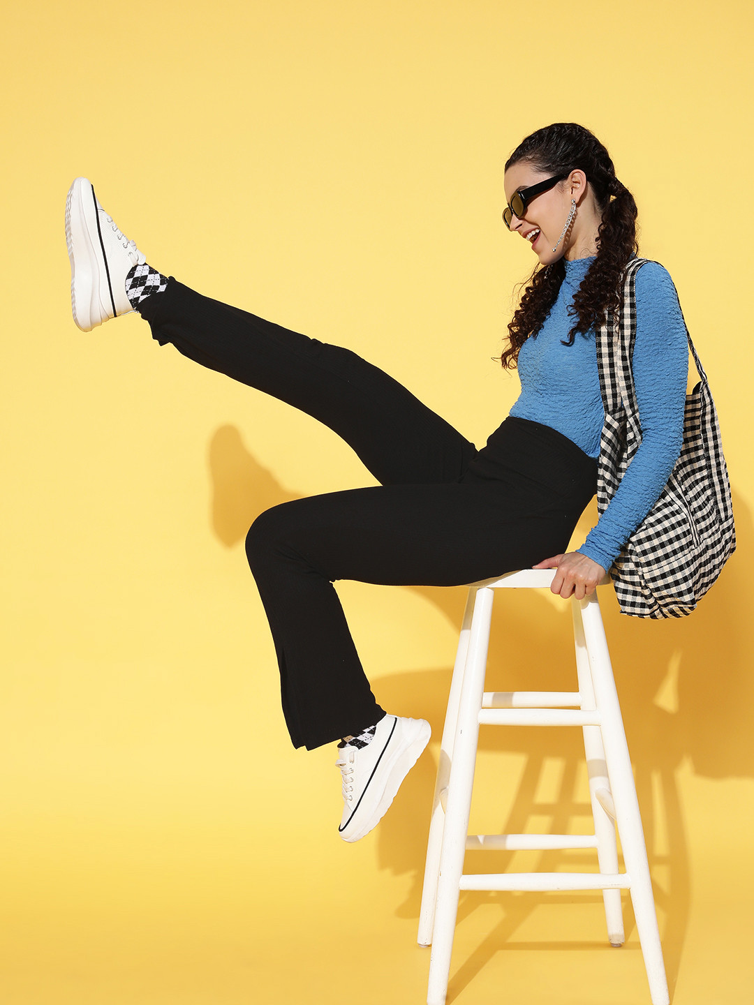 Buy The Roadster Lifestyle Co. Women Black Solid Relaxed Fit Flared