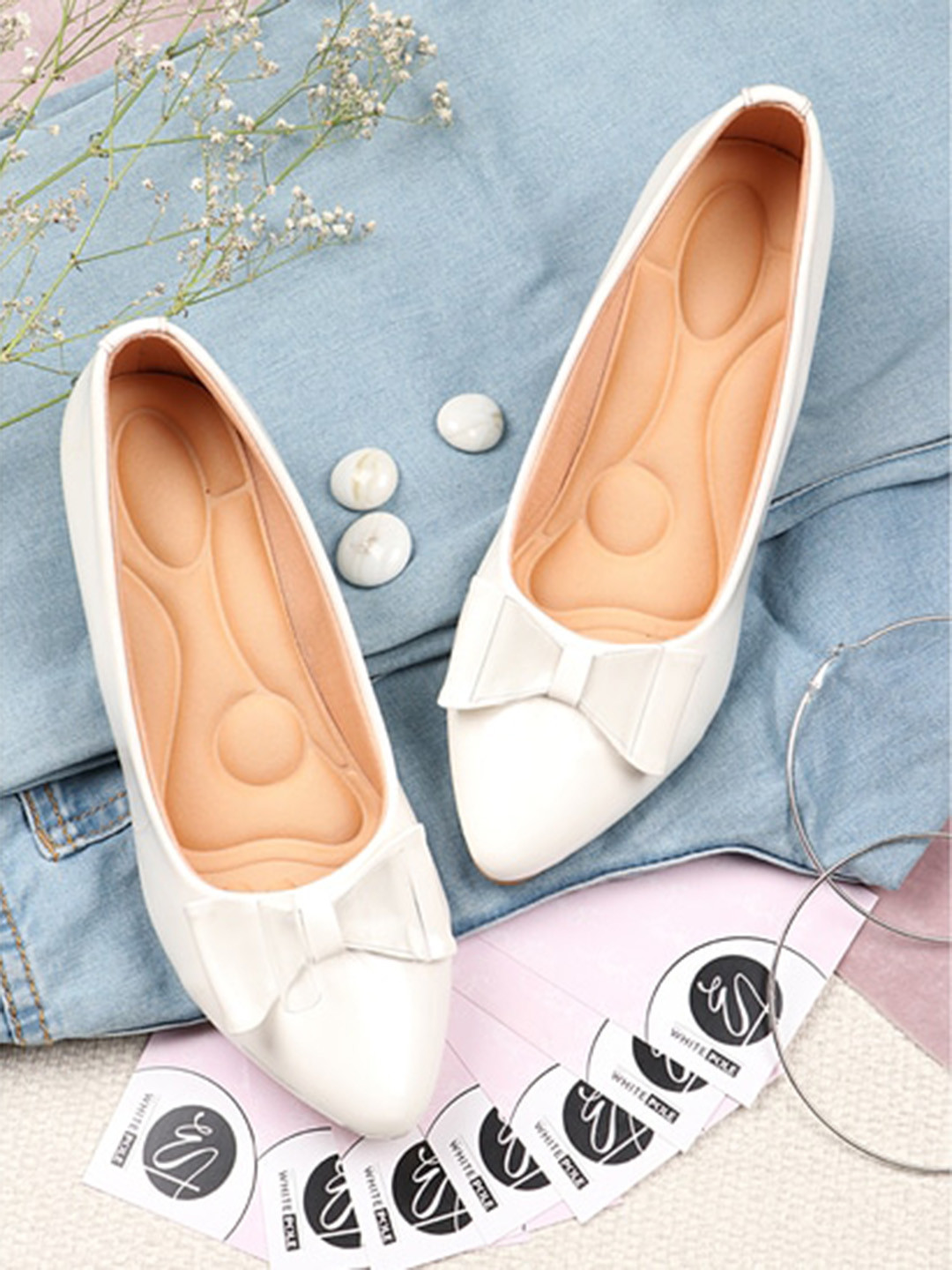 Buy THE WHITE POLE White Party Block Pumps With Bows Heels for Women