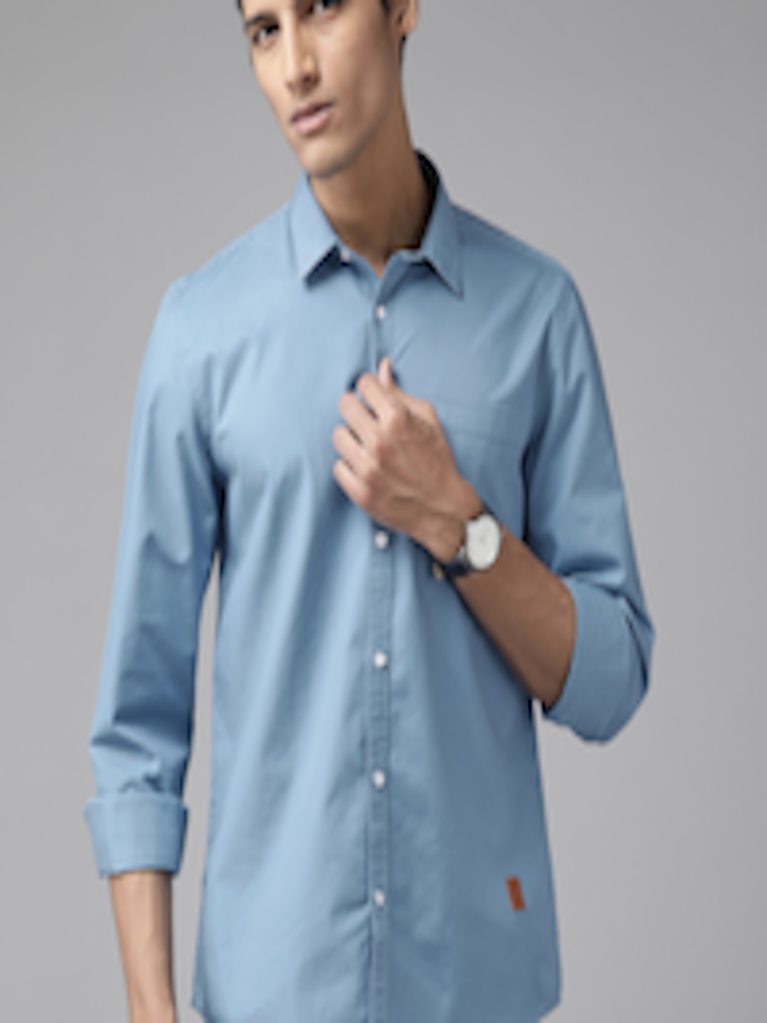 Buy Blackberrys Men Blue Slim Fit Casual Shirt - Shirts for Men ...