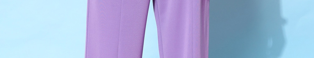 Buy STREET 9 Women Elegant Lavender Solid Trousers - Trousers for Women ...
