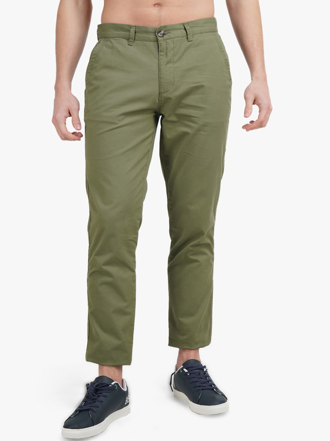 Buy United Colors Of Benetton Men Olive Green Slim Fit Chinos Trousers ...