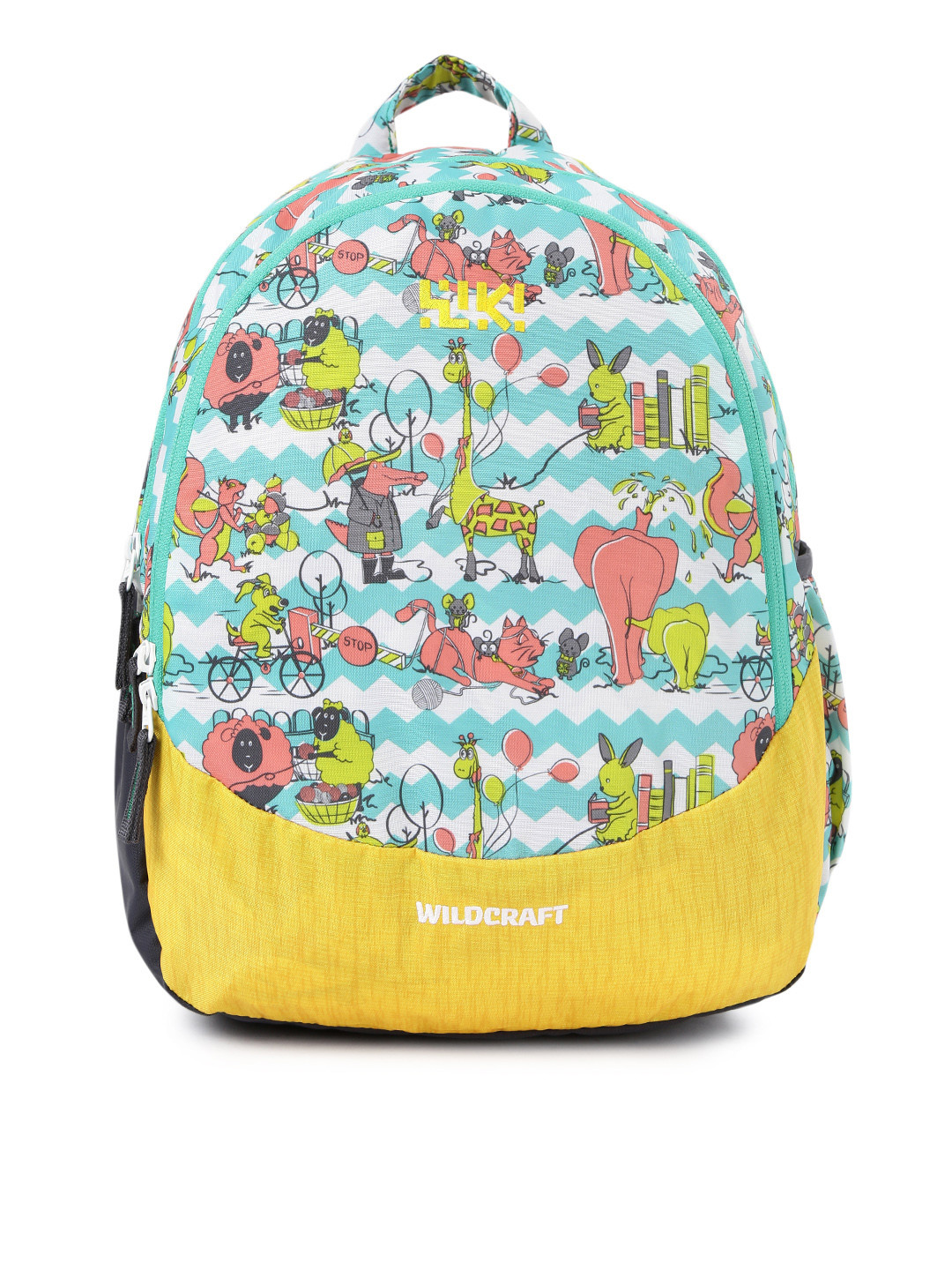 Buy Wildcraft Kids Green & Yellow Printed Wiki Zoo 3 Printed Backpack