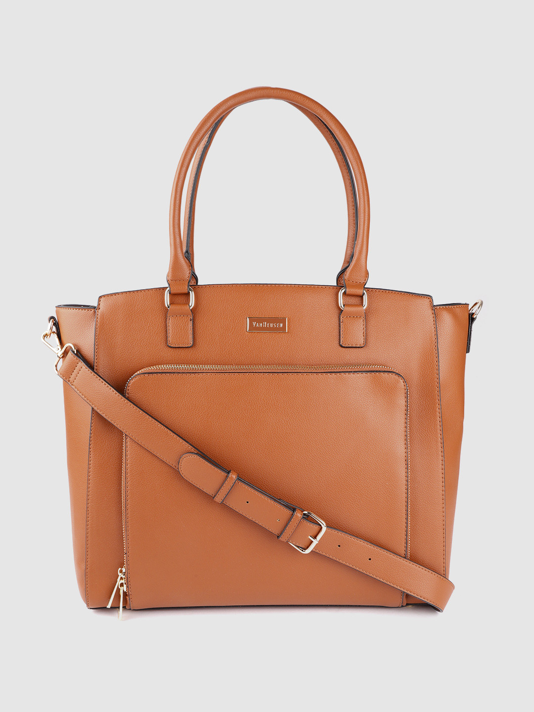 Buy Van Heusen Women Tan Brown Solid 18 Inch Laptop Bag Laptop Bag