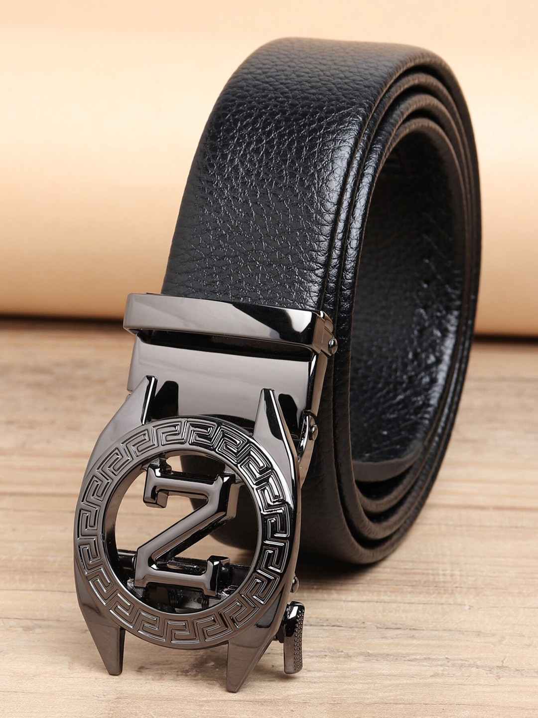 ZORO Men’s Vegan Leather Belt – Black Ratchet Belt, Cut-to-Fit, Buckle Included