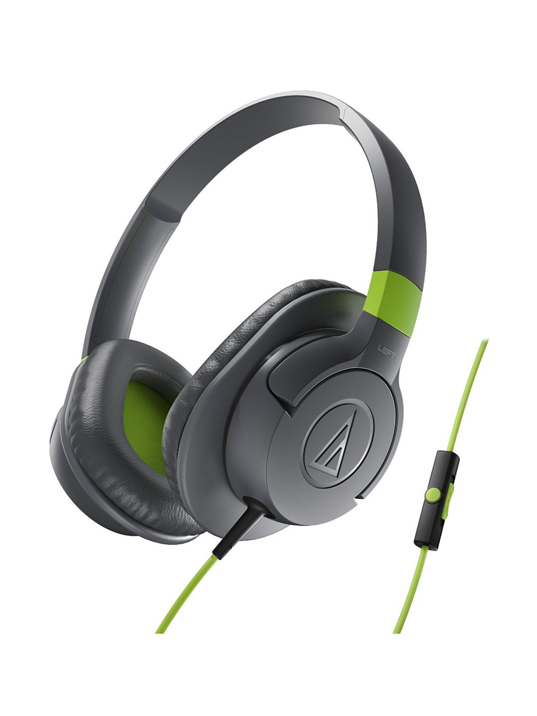 Buy Audio Technica Grey & Green Headphone With Mic ATH AX1iS