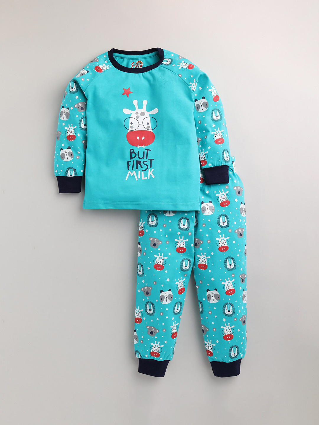 Buy Eieio Boys Blue & Black Printed Pure Cotton Night Suit Night Suits for Boys 17651902 Myntra