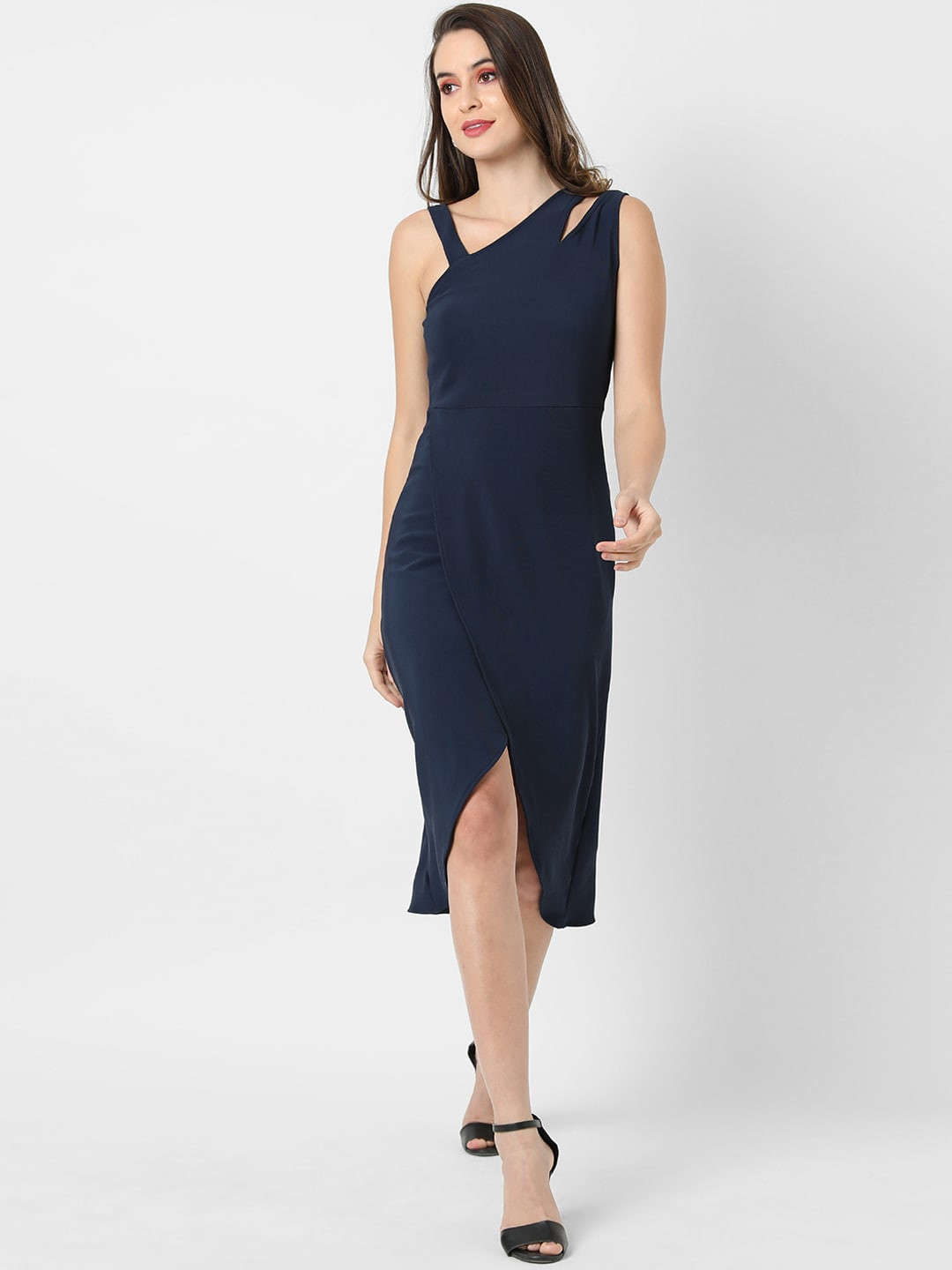Naval Academy Style Girlish Blue Fitted Shirt Dress A101 main image 1
