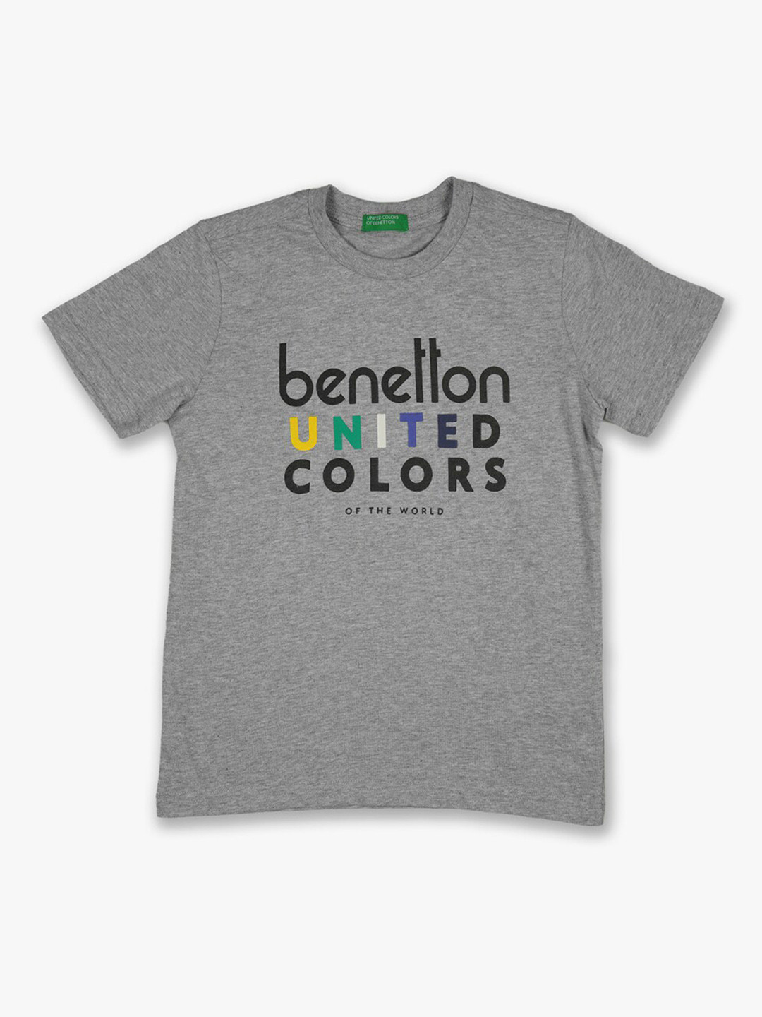 United Colors Of Benetton Camiseta Para Niño - Algodón Puro Con Estampado Tropical Y Logo Bordado