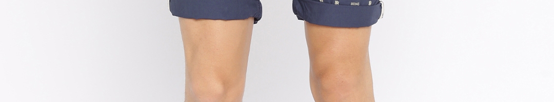 Buy Being Human Clothing Men Navy Printed Shorts - Shorts for Men ...