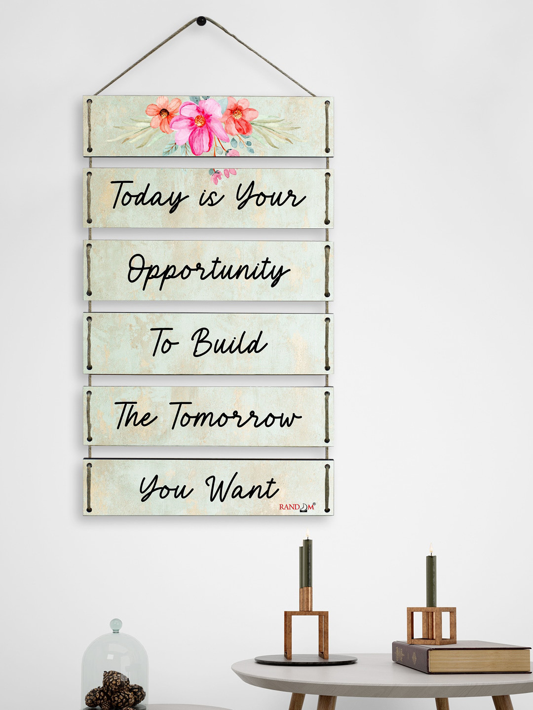 Buy RANDOM Set Of 6 Multi Colored Motivational Quotes Wall Hangings Wall Decor for Unisex