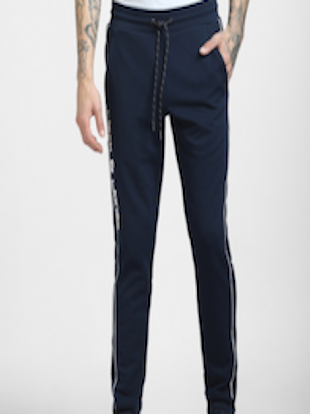Buy Jack & Jones Men Blue Solid Slim Fit Track Pants - Track Pants for ...