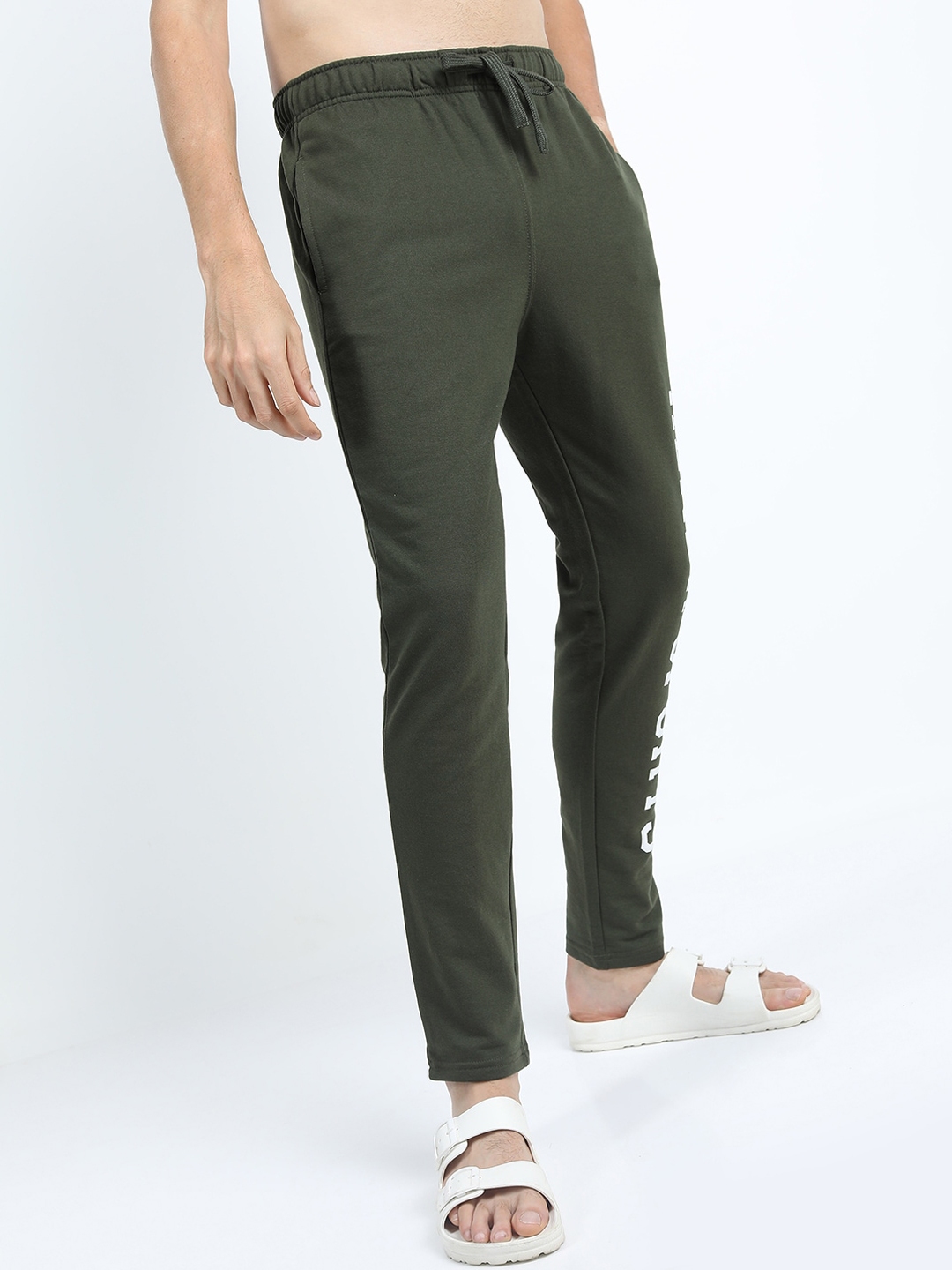 Buy HIGHLANDER Men Olive Green Solid Slim Fit Track Pants - Track Pants ...