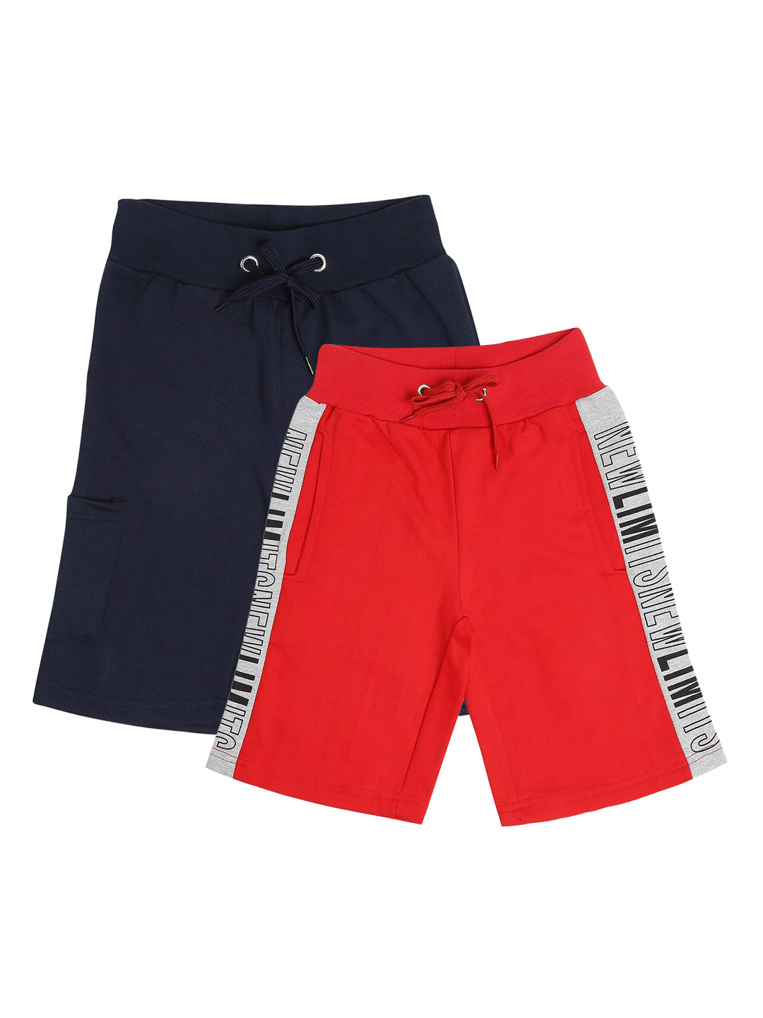 Buy RAINE AND JAINE Boys Navy Blue & Red Pack Of 2 Printed Cotton