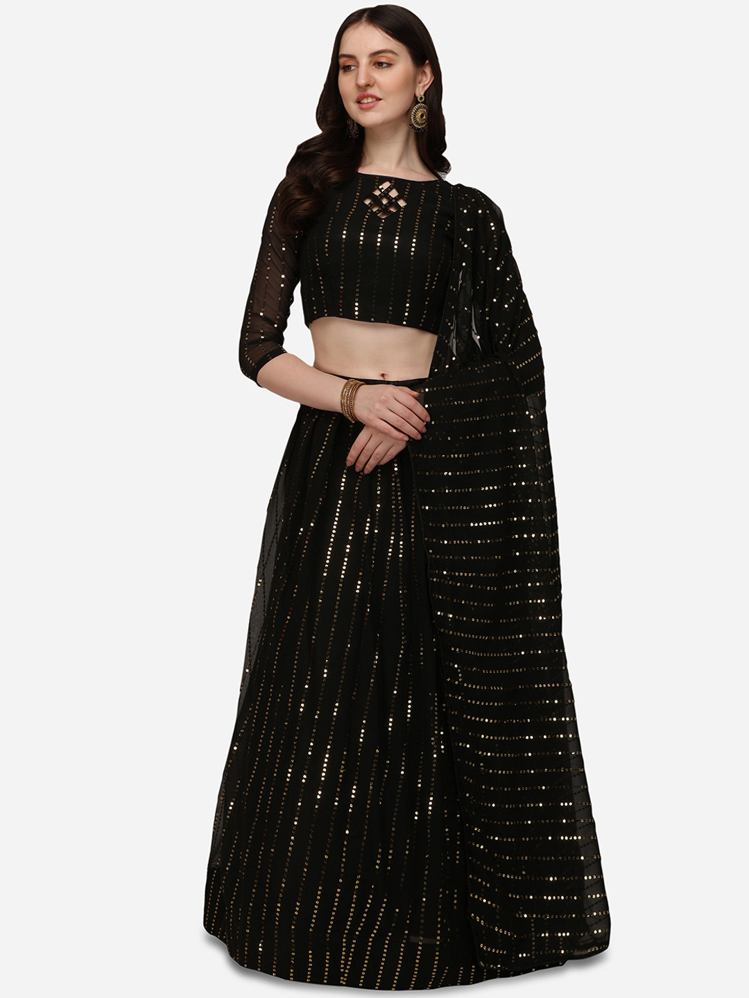 Embellished semi stitched lehenga choli Clearance