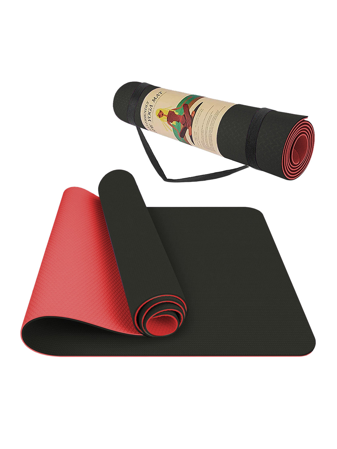 Buy Sasimo Black & Red Solid Anti Slip Yoga Mat Yoga Mats for Unisex