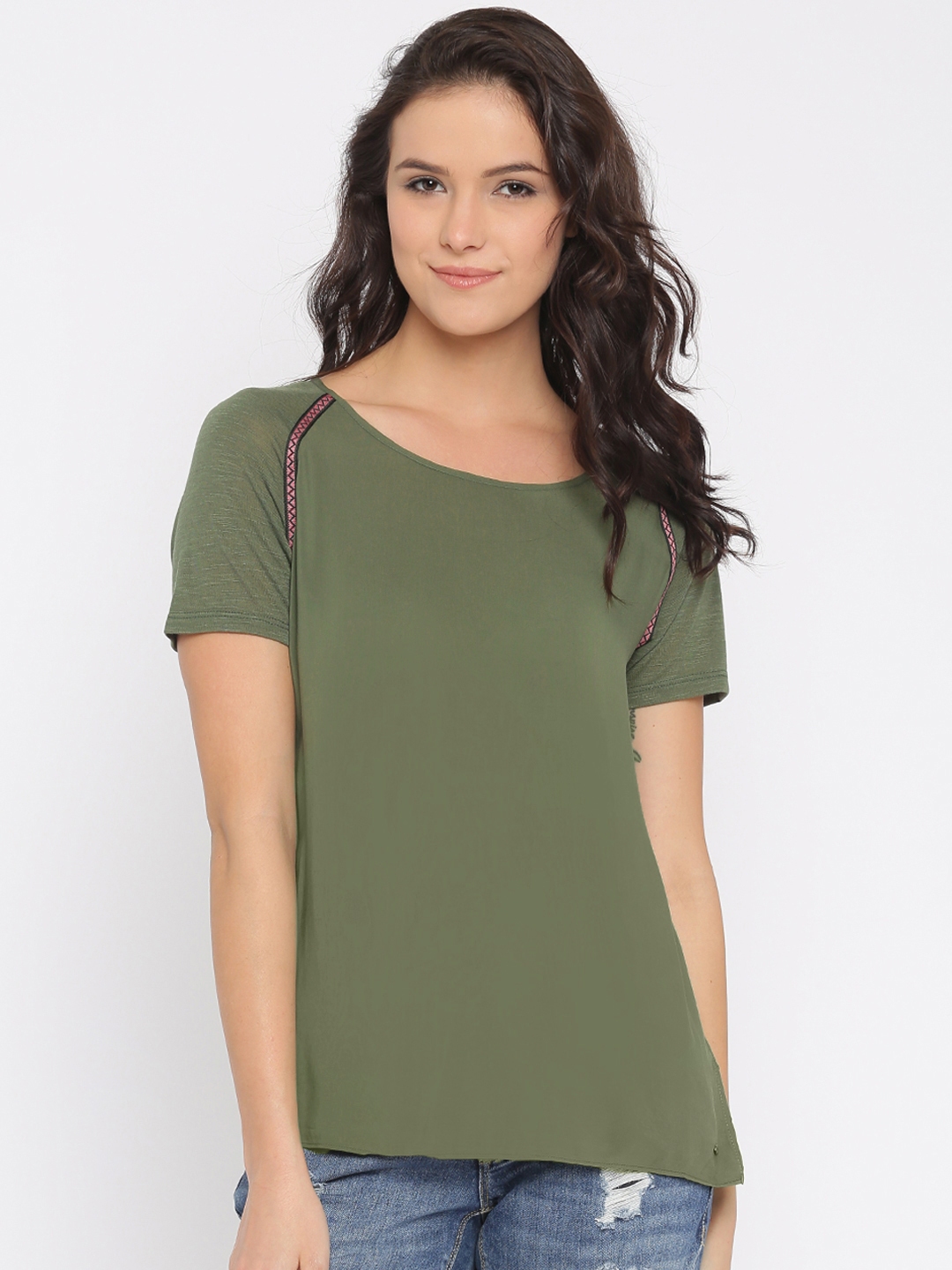 olive green tops womens