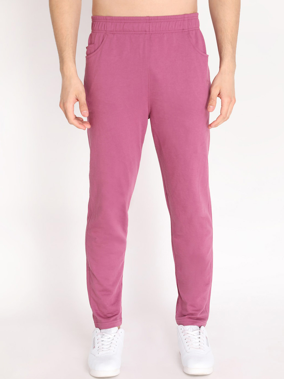 Buy CHKOKKO Men Pink Solid Cotton Track Pants Track Pants for Men