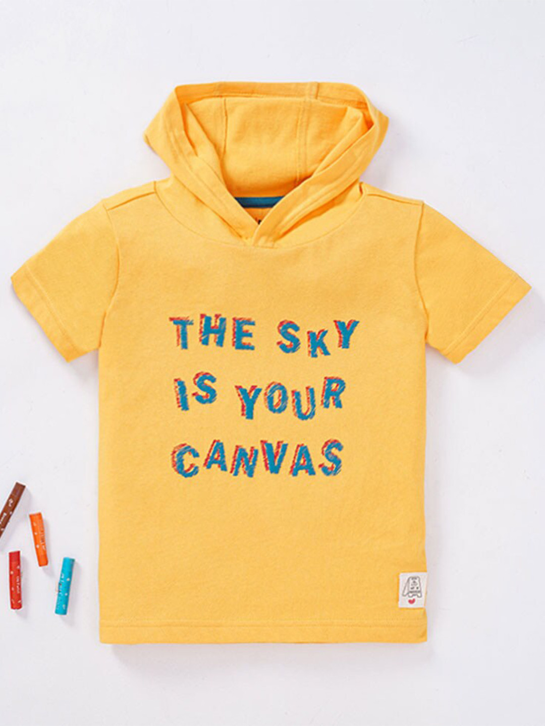 Buy Ed A Mamma Boys Mustard Yellow Typography Printed Pure Cotton T