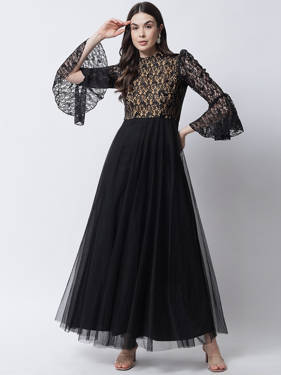 Buy MARC LOUIS Black Net Maxi Dress - Dresses for Women 17666204 | Myntra