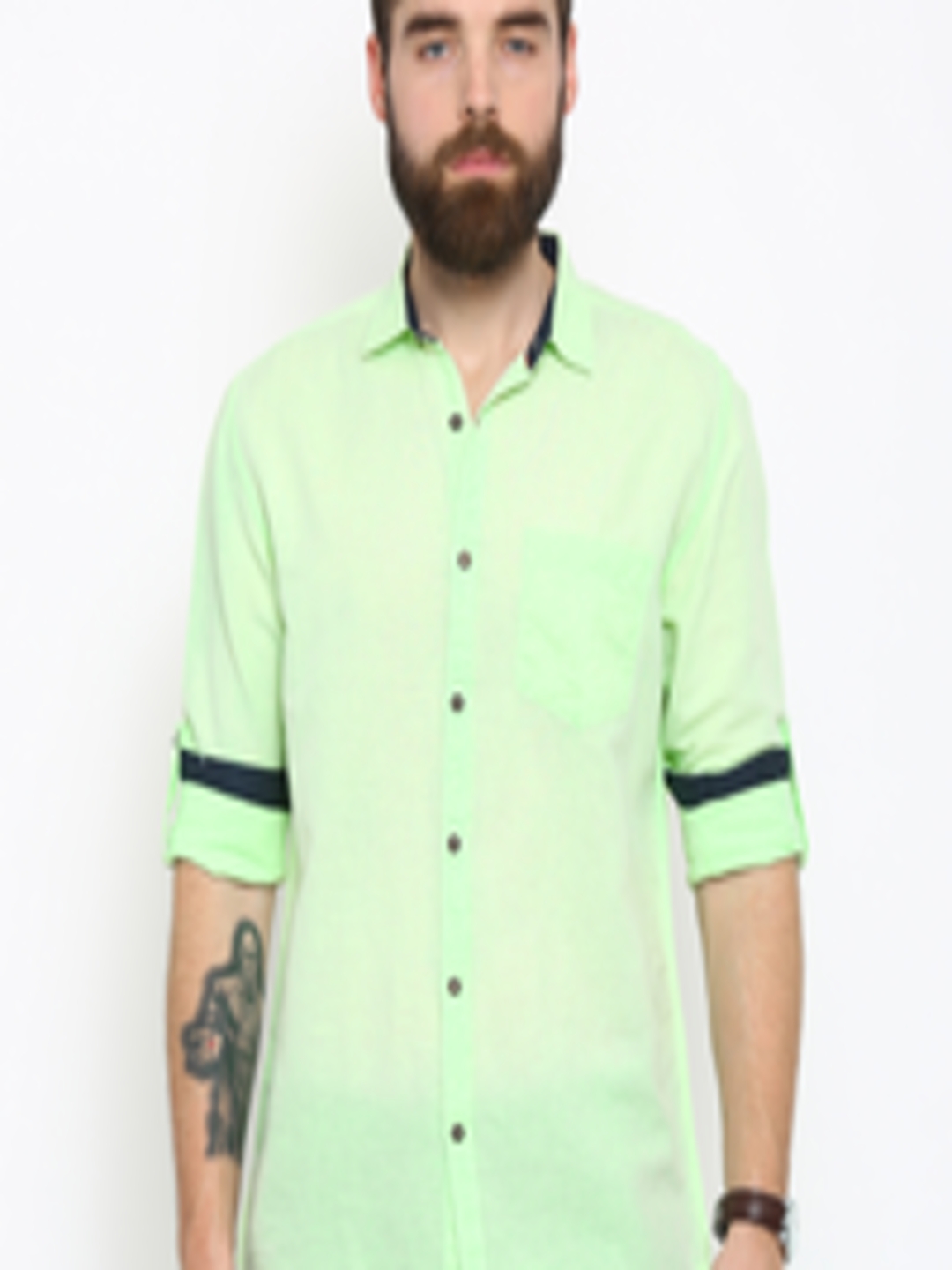 Buy Nature Casuals Green Slim Fit Casual Shirt - Shirts for Men 1766624 ...