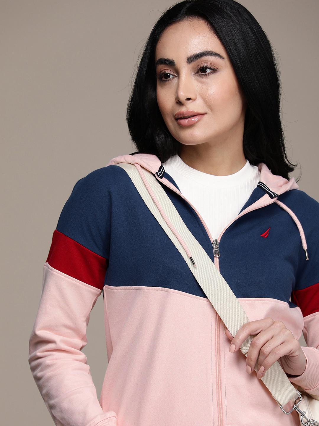 Nautinati Girls Pink Polar Fleece Hooded Sweatshirt With Applique Embroidered Details main image 1