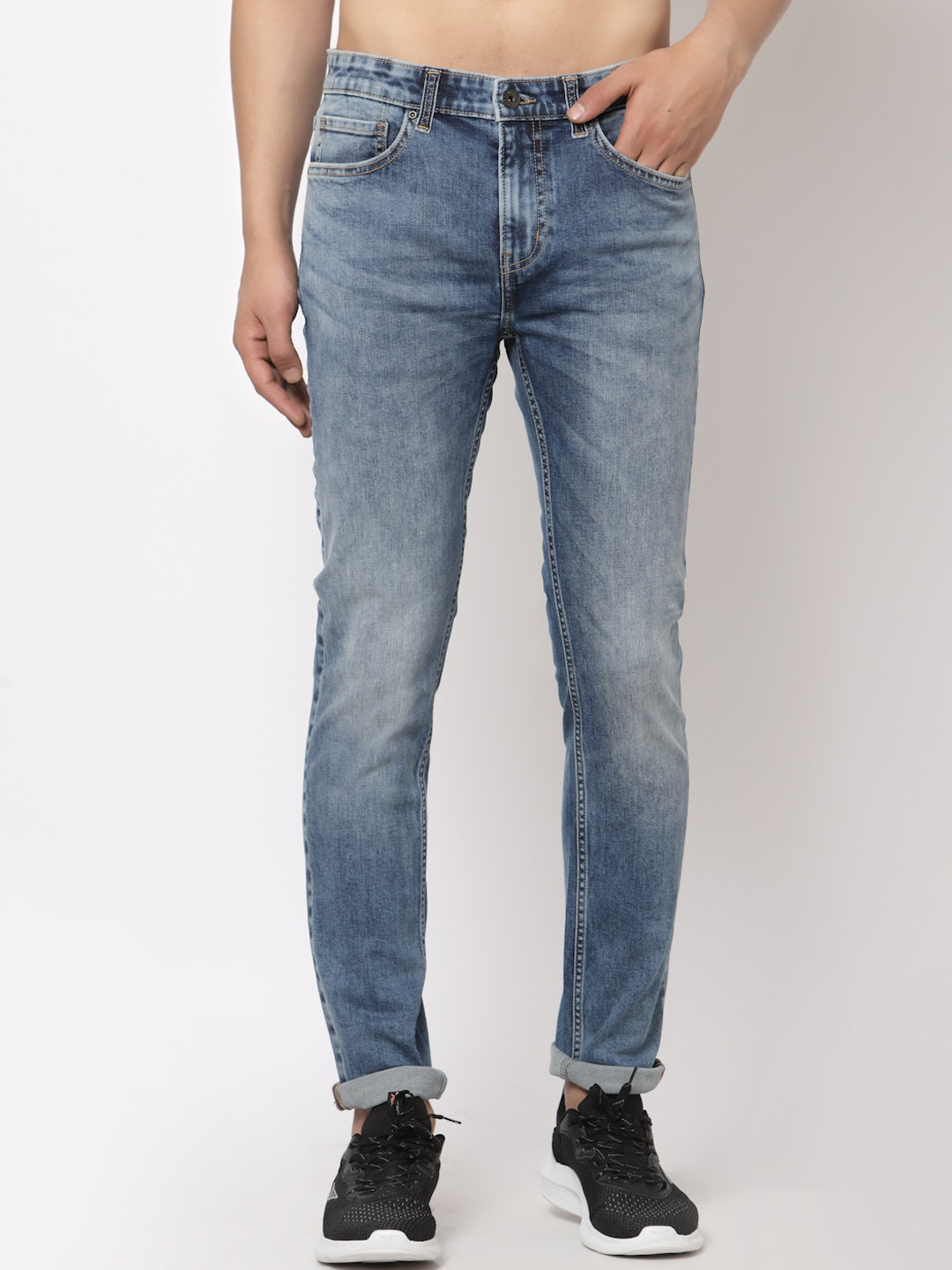 Buy Red Tape Men Blue Skinny Fit Heavy Fade Jeans Jeans for Men
