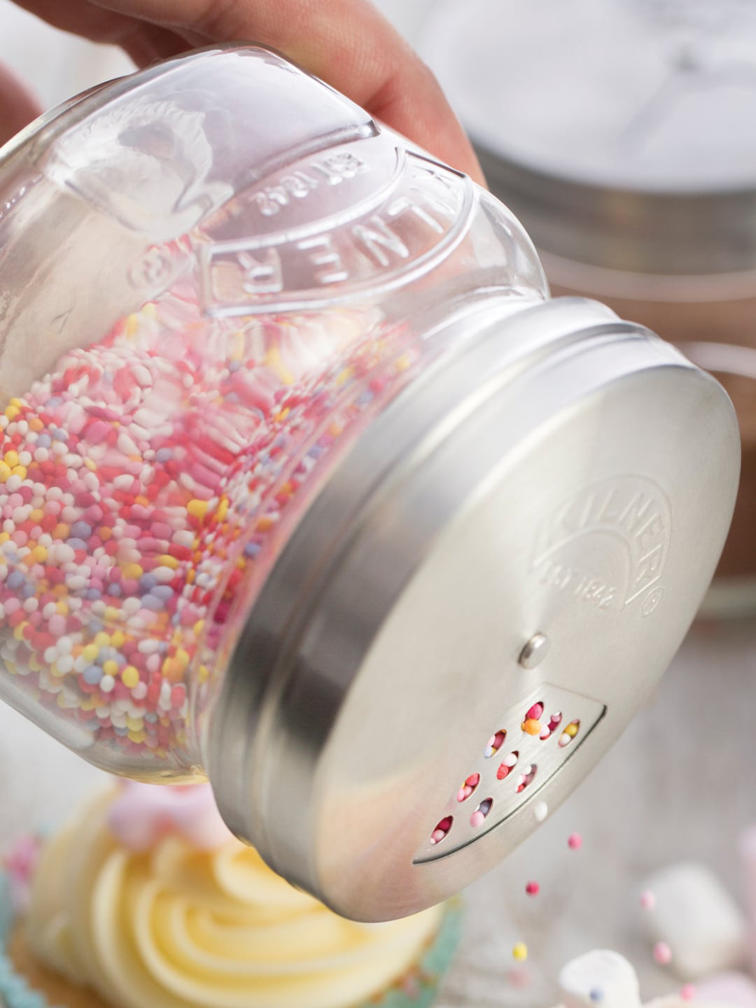 Buy KILNER Transparent Storage Jar With Shaker Lid Salt And Pepper