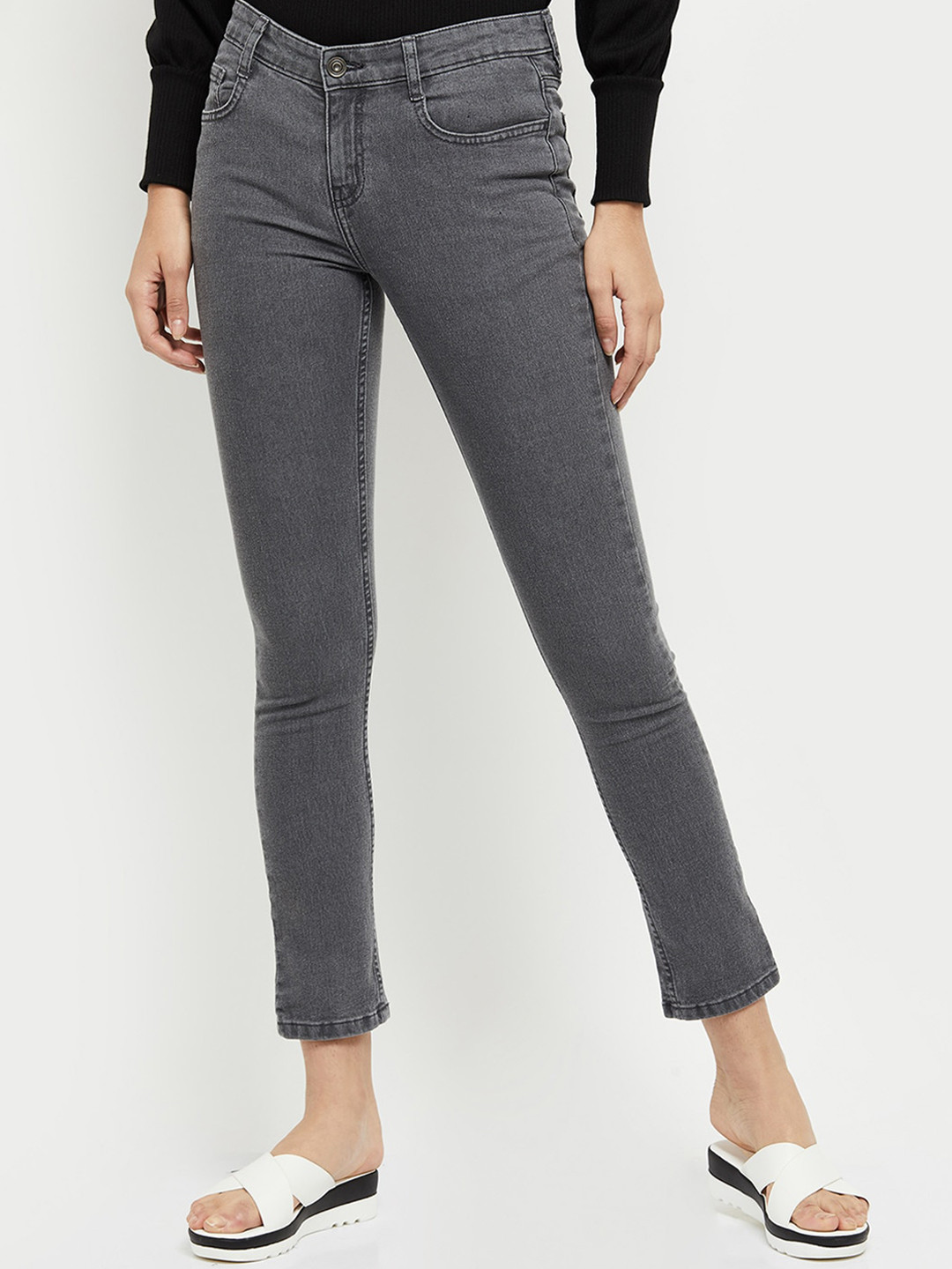 Buy Max Women Grey Skinny Fit Jeans Jeans for Women 17680922 Myntra