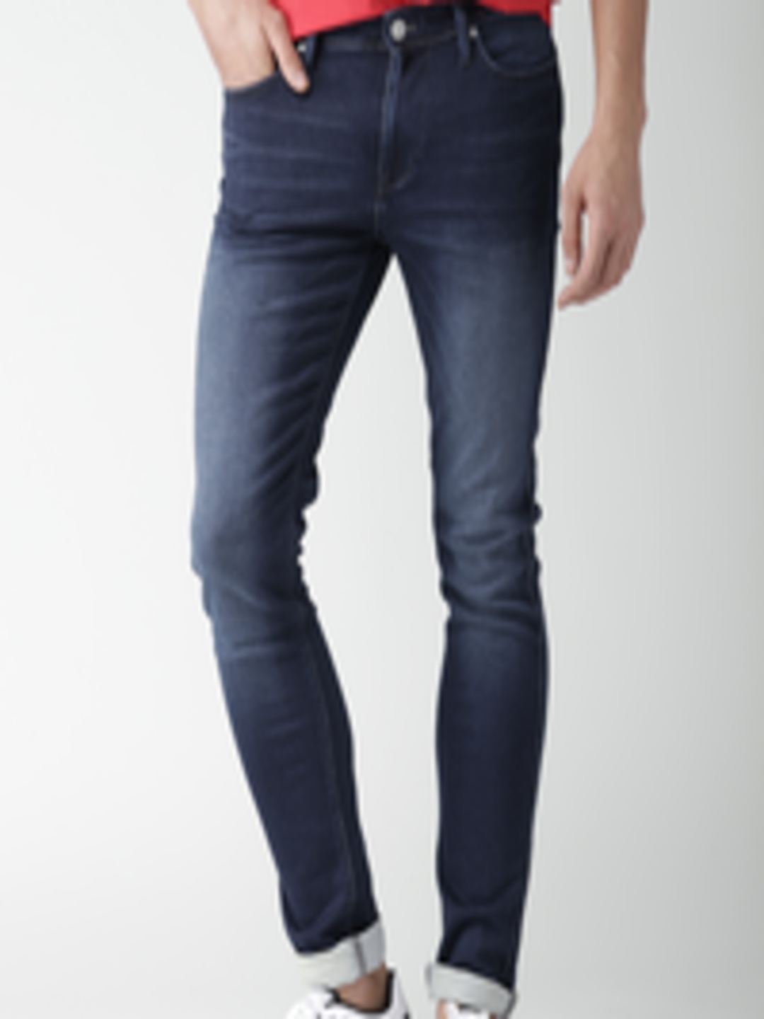 Buy Celio Men Blue Washed Slim Fit Jeans - Jeans for Men 1768171 | Myntra