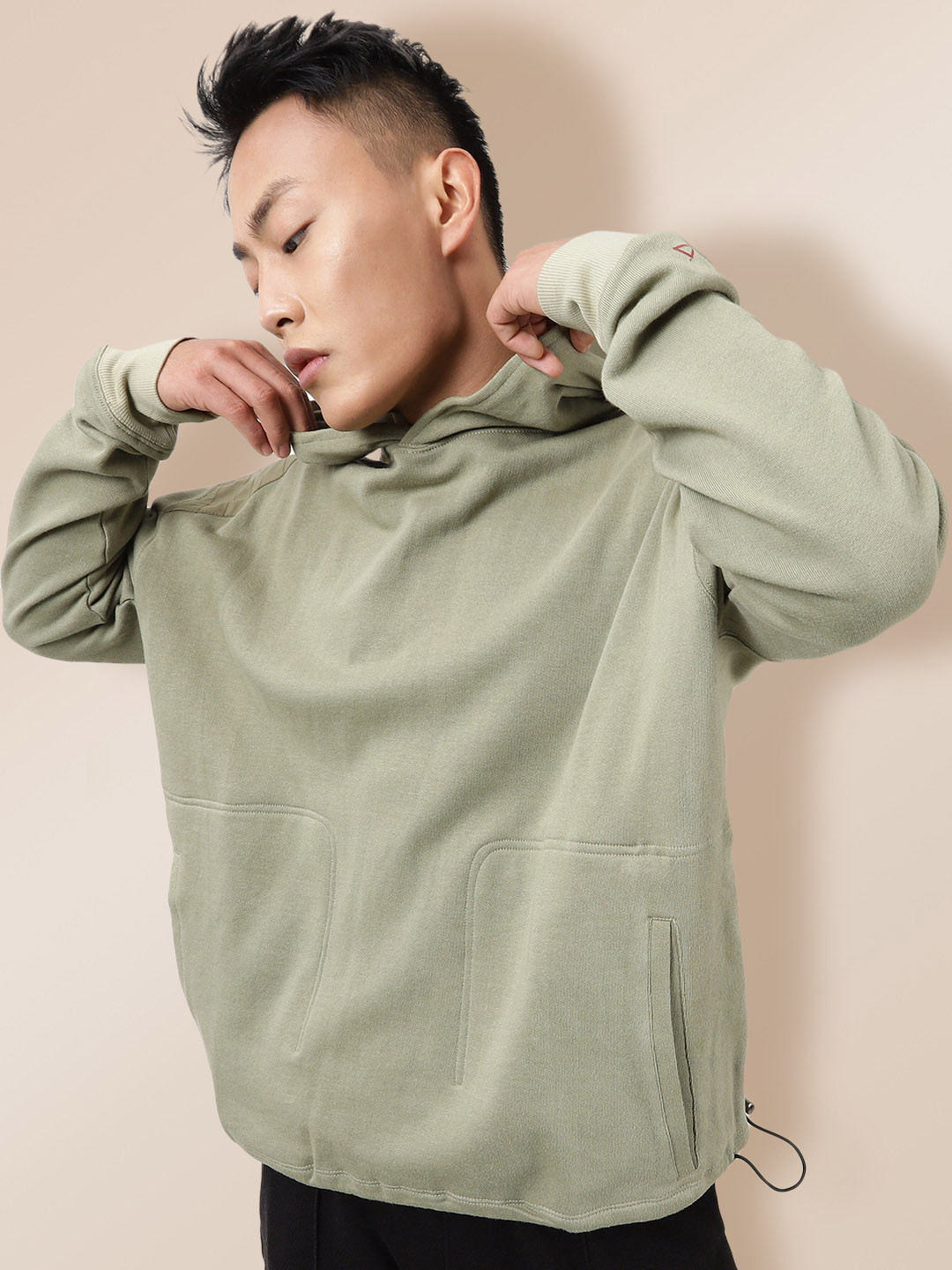 Buy KRA Men Olive Green Hooded Sweatshirt Sweatshirts for Men