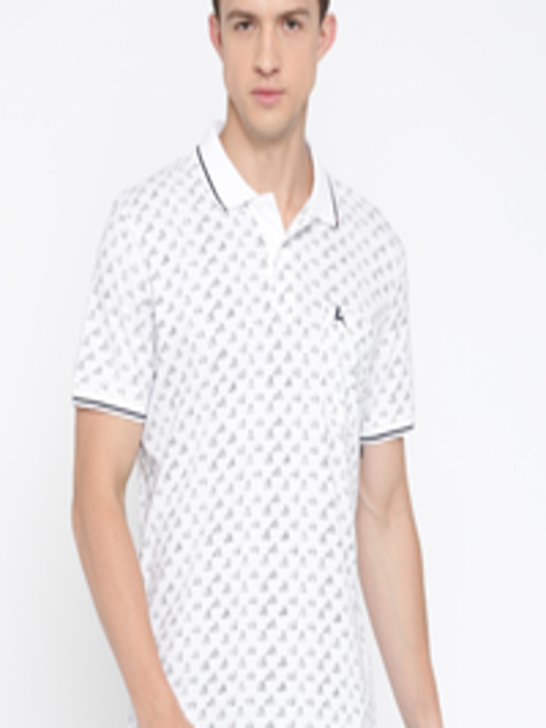 Buy Parx White Printed Polo Pure Cotton T Shirt - Tshirts for Men ...