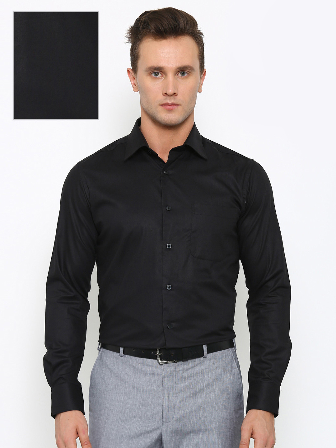 Buy Raymond Black Slim Fit Formal Shirt Shirts for Men 1769181 Myntra