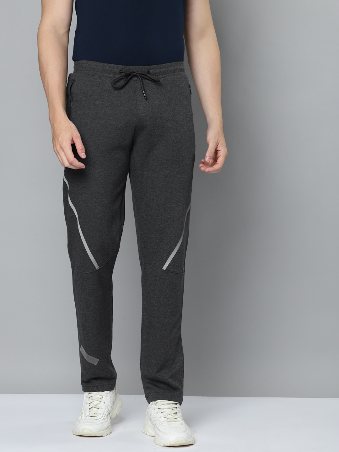 Buy Alcis Men Charcoal Grey Solid Track Pants Track Pants for Men