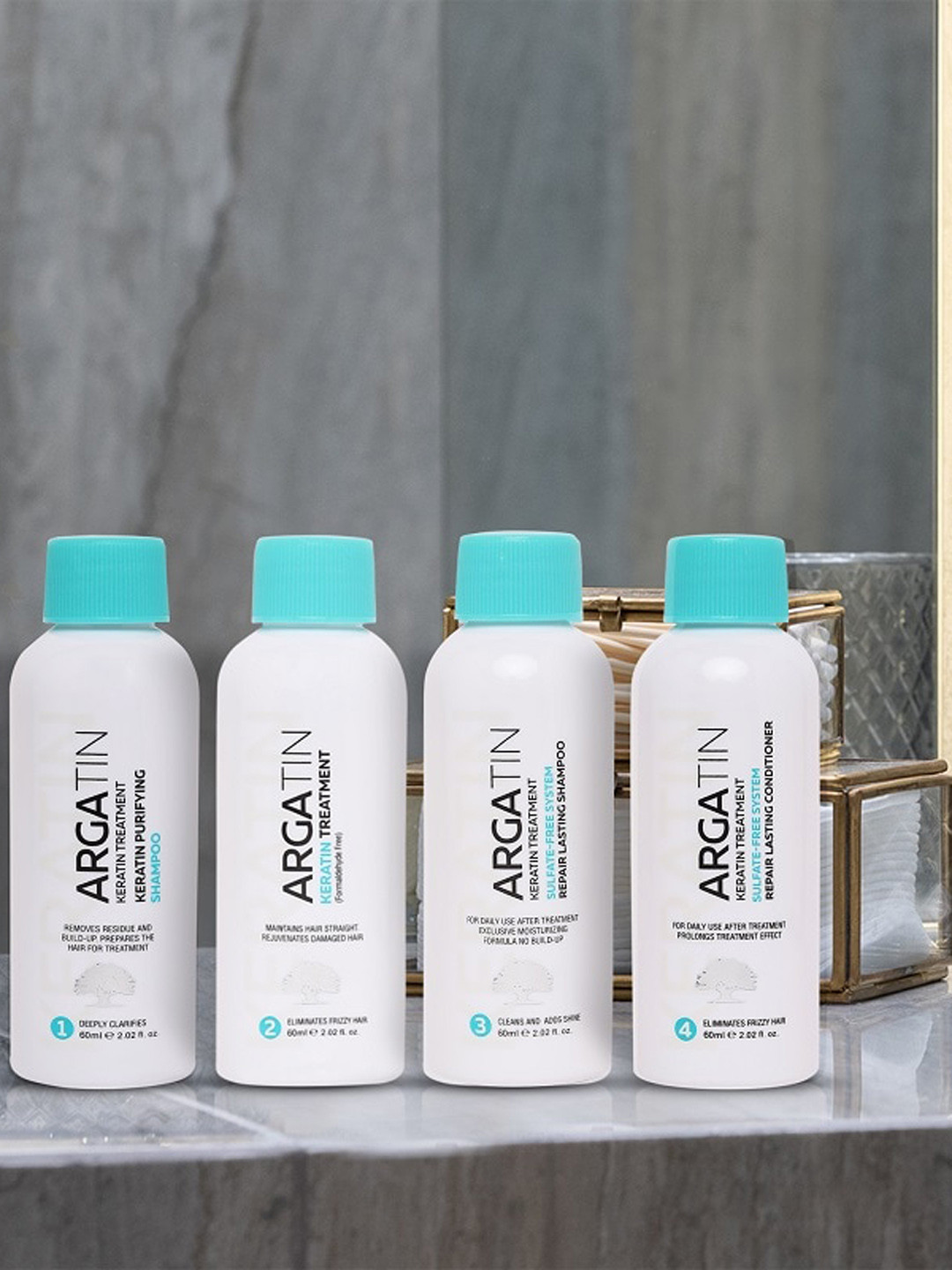 Buy ARGATIN Set Of 4 Keratin Treatment Monodose Shampoo 60 Ml Each