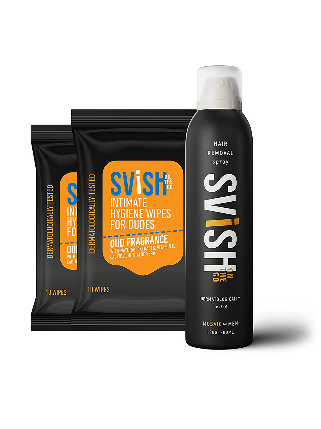 Buy Svish On The Go Hair Removal Spray 200 Ml & Set Of 2 Intimate Wipes