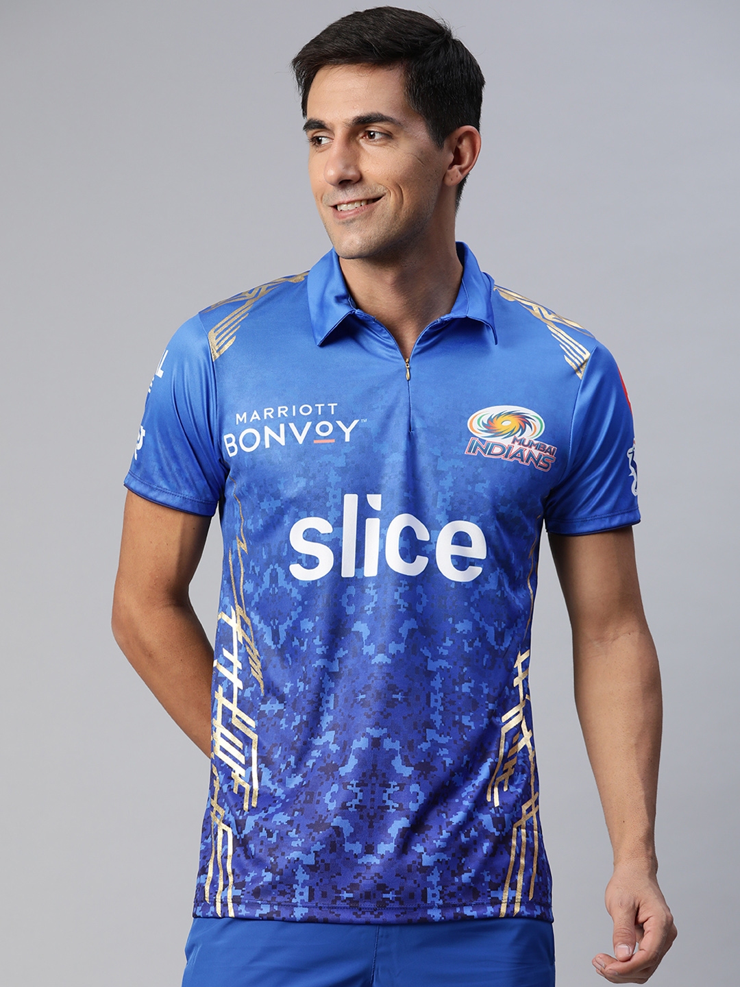 Buy The Souled Store Men Blue Printed Mumbai Indians Match Jersey ...