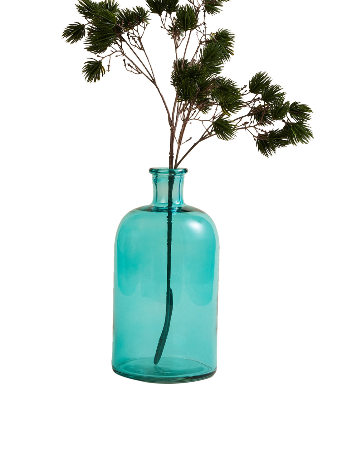Buy Home Centre Blue Solid Glass Narrow Mouth Vase Vases for Unisex