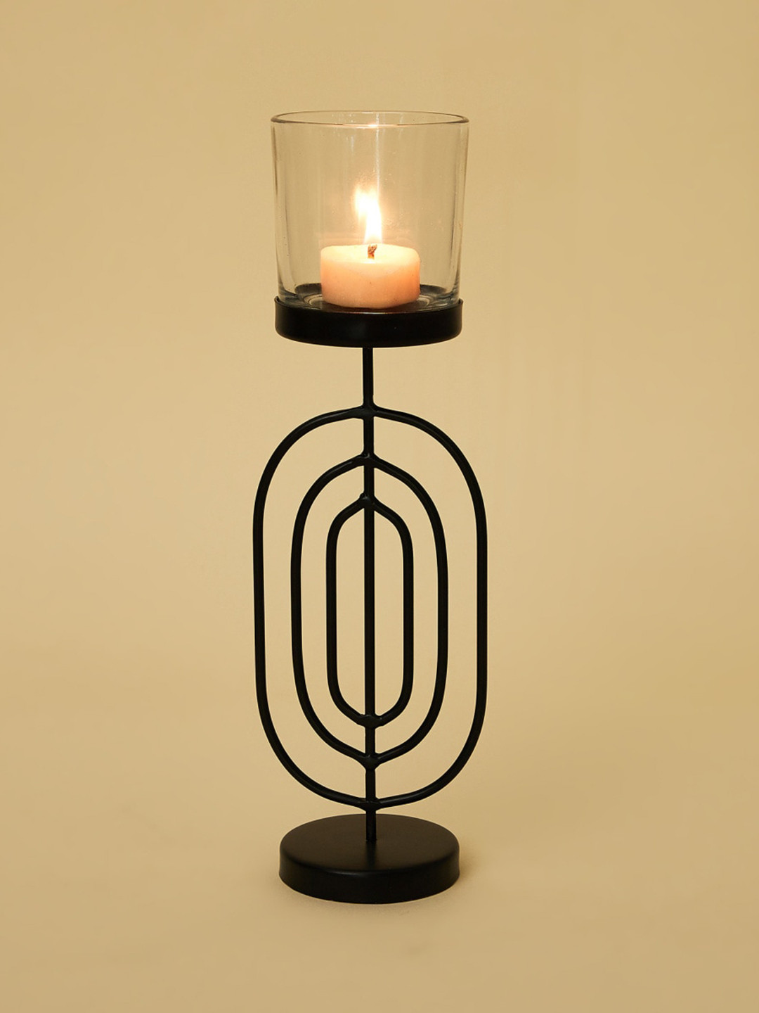 Buy Home Centre Black Solid Round Dutch Metal Candle Holder Candle