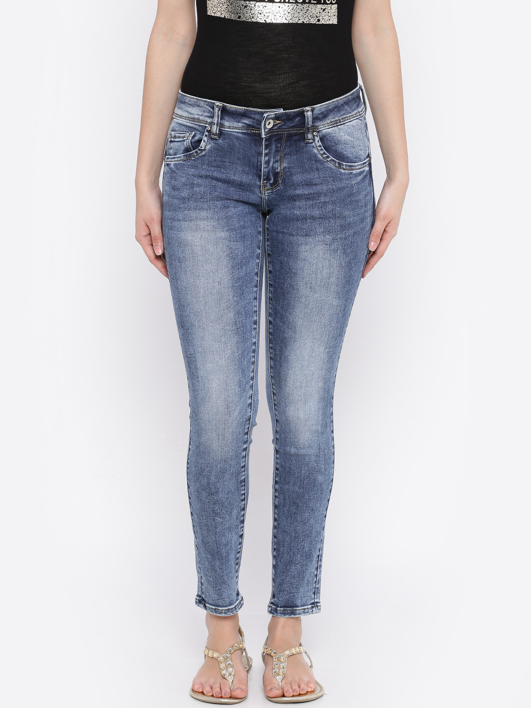 Buy Deal Jeans Women Blue Skinny Fit Mid Rise Clean Look Jeans Jeans