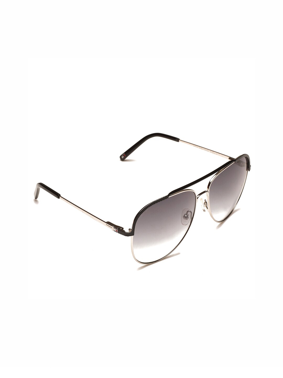 Buy Tommy Hilfiger Men Grey Lens Aviator Sunglasses With Uv Protected