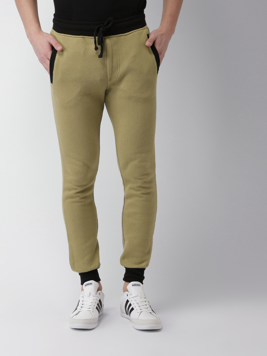 Buy FOREVER 21 Men Khaki Solid Regular Fit Joggers Trousers for Men
