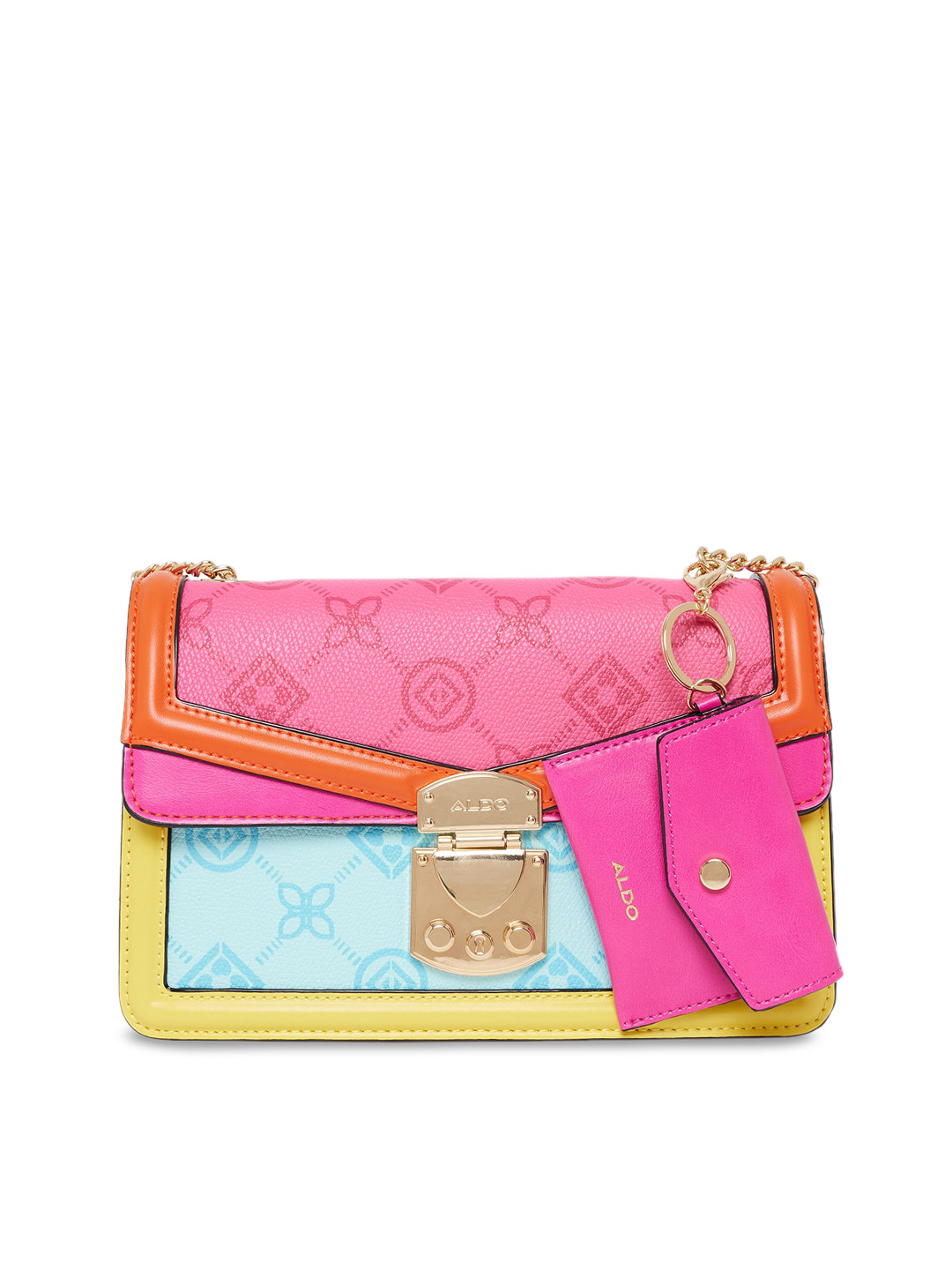 Buy ALDO Pink Structured Sling Bag With Quilted Handbags for Women