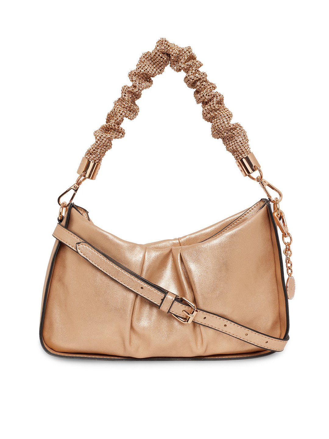 Buy ALDO Gold Toned Structured Shoulder Bag Handbags for Women