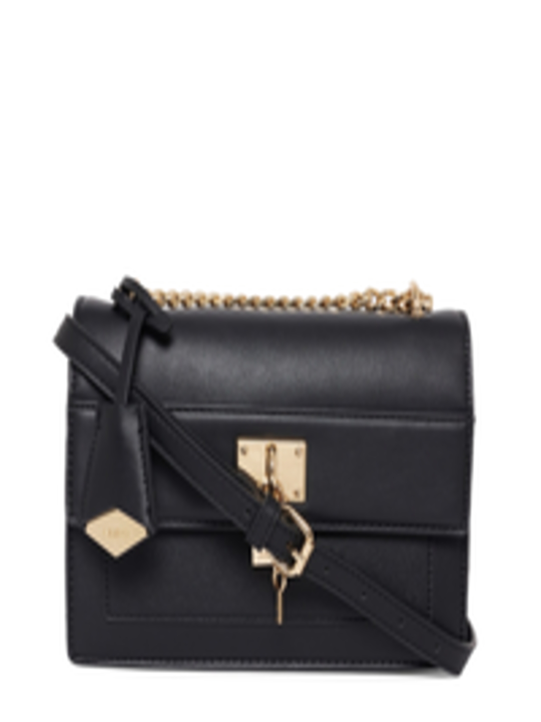 Buy ALDO Black Textured Structured Sling Bag With Tasselled - Handbags ...